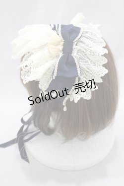 画像2: BABY,THE STARS SHINE BRIGHT / Julietのためのソネットリボンプリーツヘッドドレス  ネイビー H-25-02-18-049-BA-AC-NS-ZH