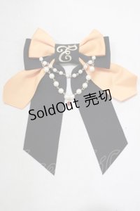 Enchantlic Enchantilly / ロゴ刺繍パールリボンブローチ  ブラック/オレンジ H-25-02-18-073-LO-ZA-NS-ZH