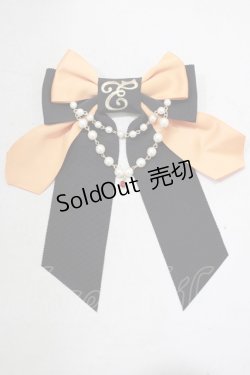 画像1: Enchantlic Enchantilly / ロゴ刺繍パールリボンブローチ  ブラック/オレンジ H-25-02-18-073-LO-ZA-NS-ZH
