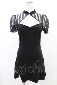 PUNK RAVE / Chinese Style Silk Fan Cheongsam Dress XS ブラック H-25-02-18-2009-PU-OP-KB-ZI