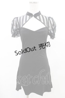 画像1: PUNK RAVE / Chinese Style Silk Fan Cheongsam Dress XS ブラック H-25-02-18-2009-PU-OP-KB-ZI