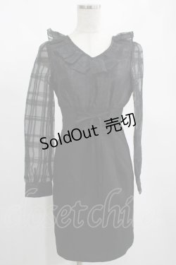 画像1: EAT ME / オーガンジーチェックドッキングワンピース S ブラック H-25-02-19-040-LO-OP-NS-ZH