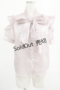 画像1: Ank Rouge / 肩あきフリルリボンタイブラウス M ピンク H-25-02-19-048-CA-BL-NS-ZH