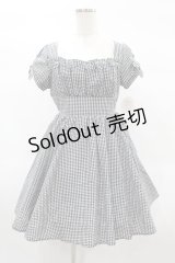 mon lily / ギンガムチェックワンピース M ブラック H-25-02-19-1037-LO-OP-NS-ZH