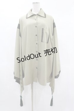 画像1: IRO+IRO / 和室嗜む、畳デザイン和袖シャツ。 M グリーン H-25-02-19-1048-LO-BL-NS-ZH