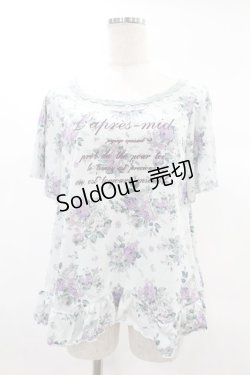 画像1: axes femme / 花柄トップス M サックス H-25-02-19-1050-AX-TO-NS-ZH
