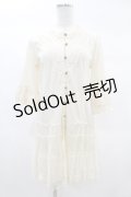 axes femme / レースヨーク7部袖カーディガン M アイボリー H-25-02-19-1058-AX-TO-NS-ZH