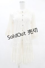axes femme / レースヨーク7部袖カーディガン M アイボリー H-25-02-19-1058-AX-TO-NS-ZH