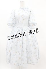 Innocent World / ピーターラビット小花レースワンピース M サックス H-25-02-19-1027-IW-OP-NS-ZH
