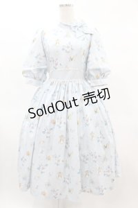 Innocent World / ピーターラビット小花レースワンピース M サックス H-25-02-19-1027-IW-OP-NS-ZH