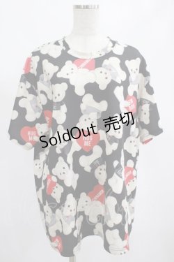 画像1: Honey Cinnamon / シナモン総柄Tシャツ Free ブラック H-25-02-19-056-LO-TS-NS-ZH