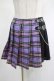 画像1: DARK IN LOVE / Punk purple checked splicing black pleated skirt XL パープル×ブラック H-25-02-19-2025-PU-SK-KB-ZI (1)