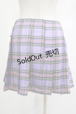 画像2: DARK IN LOVE / Punk purple checked splicing black pleated skirt XL パープル×ブラック H-25-02-19-2025-PU-SK-KB-ZI