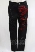 PUNK RAVE / MANIFESTO BLACK/RED TROUSERS M 黒×赤 H-25-02-19-2030-PU-PA-KB-ZY
