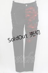PUNK RAVE / MANIFESTO BLACK/RED TROUSERS M 黒×赤 H-25-02-19-2030-PU-PA-KB-ZY