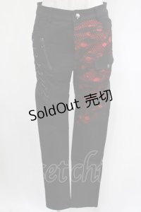PUNK RAVE / MANIFESTO BLACK/RED TROUSERS M 黒×赤 H-25-02-19-2030-PU-PA-KB-ZY
