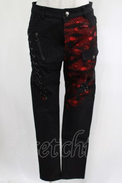 画像1: PUNK RAVE / MANIFESTO BLACK/RED TROUSERS M 黒×赤 H-25-02-19-2030-PU-PA-KB-ZY
