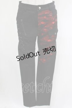 画像1: PUNK RAVE / MANIFESTO BLACK/RED TROUSERS M 黒×赤 H-25-02-19-2030-PU-PA-KB-ZY