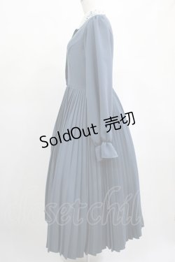 画像2: m petit by misako / レース襟プリーツワンピース L ブルー H-25-02-19-012-LO-OP-NS-ZH