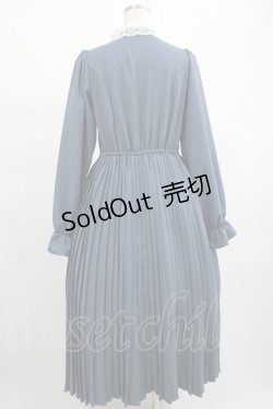 画像3: m petit by misako / レース襟プリーツワンピース L ブルー H-25-02-19-012-LO-OP-NS-ZH
