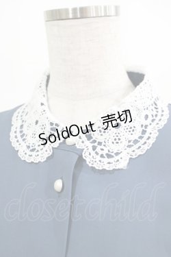 画像4: m petit by misako / レース襟プリーツワンピース L ブルー H-25-02-19-012-LO-OP-NS-ZH