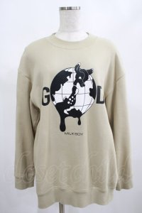 MILKBOY / WORLD GODスウェット  サンド H-25-02-20-039-MB-TO-KB-ZH