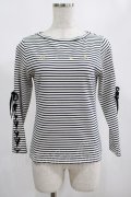 MILK / Lace upボーダートップス  オフ H-25-02-20-048-ML-TO-KB-ZH