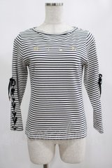 MILK / Lace upボーダートップス  オフ H-25-02-20-048-ML-TO-KB-ZH