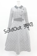 an another angelus / 別珍使いサイド釦チェックワンピース Free GRAY×WH H-25-02-20-1036-CA-OP-NS-ZH