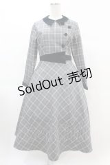 an another angelus / 別珍使いサイド釦チェックワンピース Free GRAY×WH H-25-02-20-1036-CA-OP-NS-ZH