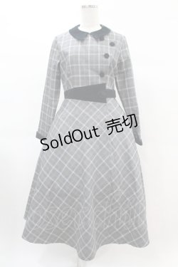画像1: an another angelus / 別珍使いサイド釦チェックワンピース Free GRAY×WH H-25-02-20-1036-CA-OP-NS-ZH