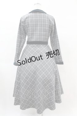 画像2: an another angelus / 別珍使いサイド釦チェックワンピース Free GRAY×WH H-25-02-20-1036-CA-OP-NS-ZH