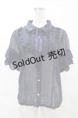 axes femme / シアーフリル丸襟ブラウス Free ネイビー H-25-02-20-1055-AX-BL-NS-ZH