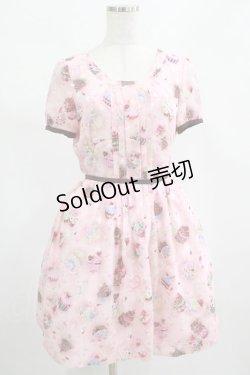 画像1: MILK / アフタヌーンカップケーキパフドレス  ストロベリーピンク H-25-02-20-009-ML-OP-KB-ZH
