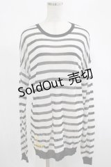 NieR Clothing / ロゴ刺繍ボーダーカットソー F 白×黒 H-25-02-21-037-PU-TO-KB-ZH