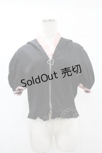 DARK IN LOVE / Alternative fashion cat haunt zipper top XL ブラック H-25-02-21-1050-PU-TO-KB-ZI