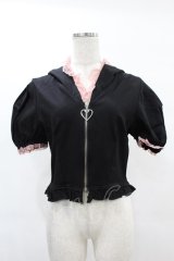 DARK IN LOVE / Alternative fashion cat haunt zipper top L ブラック H-25-02-21-1052-PU-TO-KB-ZH