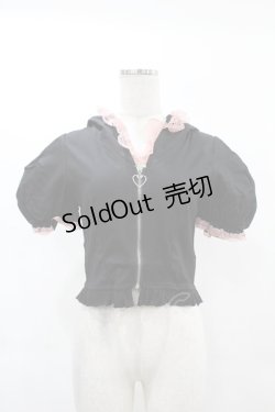 画像1: DARK IN LOVE / Alternative fashion cat haunt zipper top S ブラック H-25-02-21-1053-PU-TO-KB-ZI