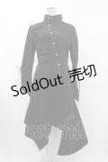 DARK IN LOVE / Punk long jacket with oblique asymmetrical shape M ブラック H-25-02-21-1055-PU-JA-KB-ZT