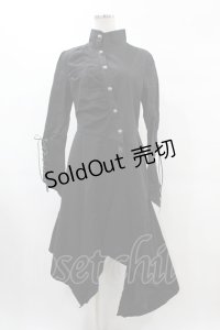 DARK IN LOVE / Punk long jacket with oblique asymmetrical shape M ブラック H-25-02-21-1055-PU-JA-KB-ZT