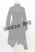 DARK IN LOVE / Punk long jacket with oblique asymmetrical shape S ブラック H-25-02-21-1058-PU-JA-KB-ZH
