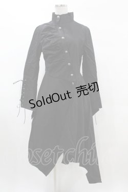 画像1: DARK IN LOVE / Punk long jacket with oblique asymmetrical shape S ブラック H-25-02-21-1058-PU-JA-KB-ZH