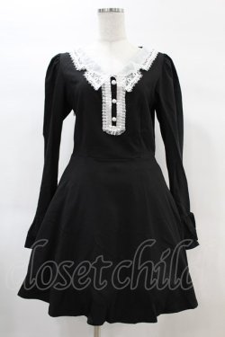 画像1: DARK IN LOVE / Gothic lolita doll longsleeves dress M ブラック H-25-02-21-1009-PU-OP-KB-ZH
