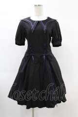 DARK IN LOVE / Magic girl purple line trims mini dress M ブラック H-25-02-21-1016-PU-OP-KB-ZH
