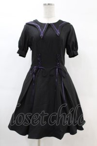 DARK IN LOVE / Magic girl purple line trims mini dress M ブラック H-25-02-21-1017-PU-OP-KB-ZH