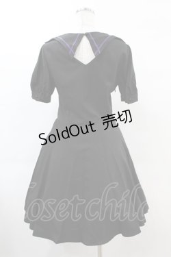 画像2: DARK IN LOVE / Magic girl purple line trims mini dress M ブラック H-25-02-21-1017-PU-OP-KB-ZI
