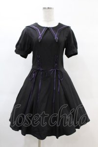 DARK IN LOVE / Magic girl purple line trims mini dress S ブラック H-25-02-21-1018-PU-OP-KB-ZH