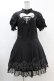 画像1: DARK IN LOVE / Gothic lolita hearted lace up midi dress L ブラック H-25-02-21-1021-PU-OP-KB-ZH (1)