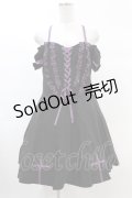 DARK IN LOVE / Harajuku purple cross sweet cool rebel dress XL ブラック H-25-02-21-1025-PU-OP-KB-ZH