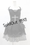 DARK IN LOVE / Gothic striped big cross prom dress L ブラック H-25-02-21-1028-PU-OP-KB-ZH